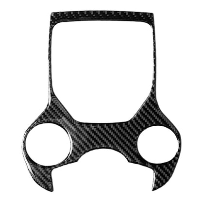 Carbon fiber gear panel sticker with three circular cutouts, black-gray weave