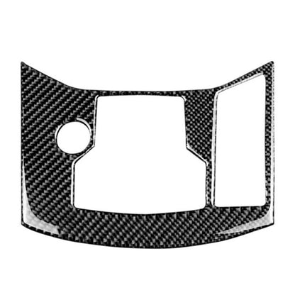 Carbon fiber-look electronic handbrake panel trim sticker with circular knob cutout, dark gray