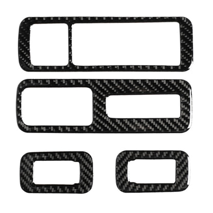 Carbon fiber window lift decorative sticker set with cutouts, five-piece layout