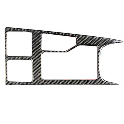 Carbon fiber look gear panel trim sticker with geometric cutouts