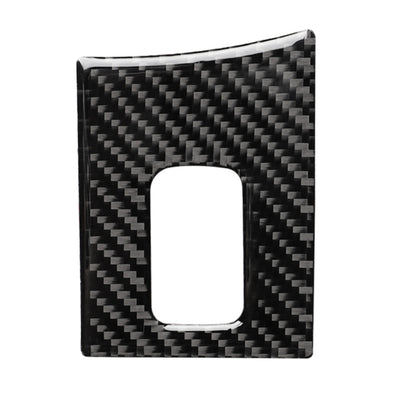 Carbon fiber-look armrest box sticker with rectangular cutout, black, left-drive