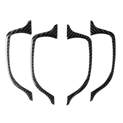 Carbon fiber inner door handle decorative sticker set, black weave curved trim