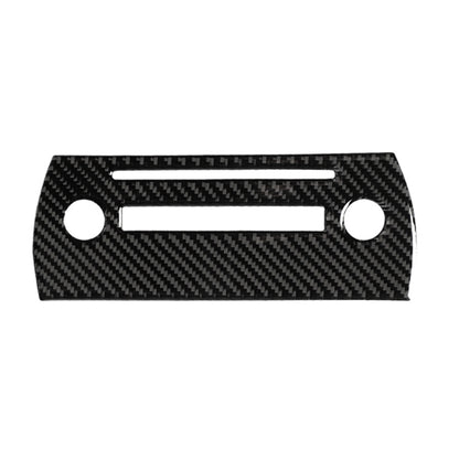 Carbon fiber look CD panel decorative sticker with two mounting holes and bar cutout