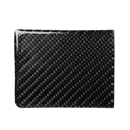 Carbon fiber water cup holder panel sticker, dark checkered pattern, rectangular
