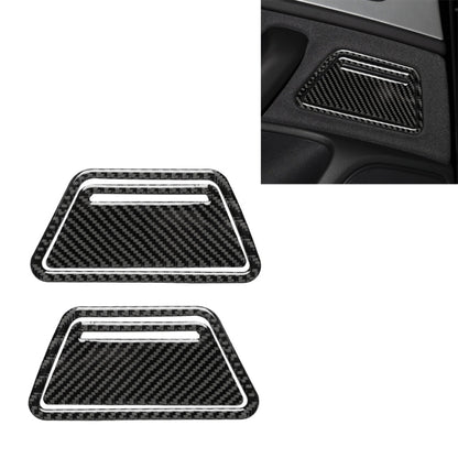Carbon fiber ashtray panel decorative sticker set with silver trim, two pieces