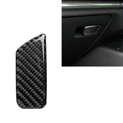 Black carbon fiber hand box switch trim sticker, right-drive passenger side