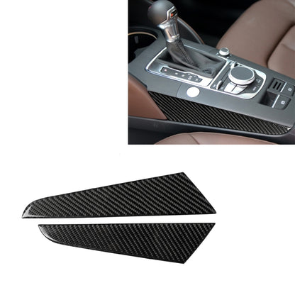 Carbon fiber gear shift side panel sticker, black weave pattern finish for left side