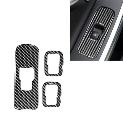 Carbon fiber-look window switch button sticker set for right side drive, 3 pieces