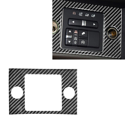 Carbon fiber-look cigarette lighter panel sticker with control buttons and side cutout rings