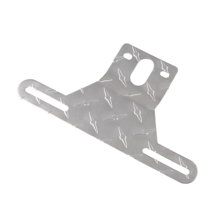 Aluminum license plate light bracket with star-pattern finish and mounting holes