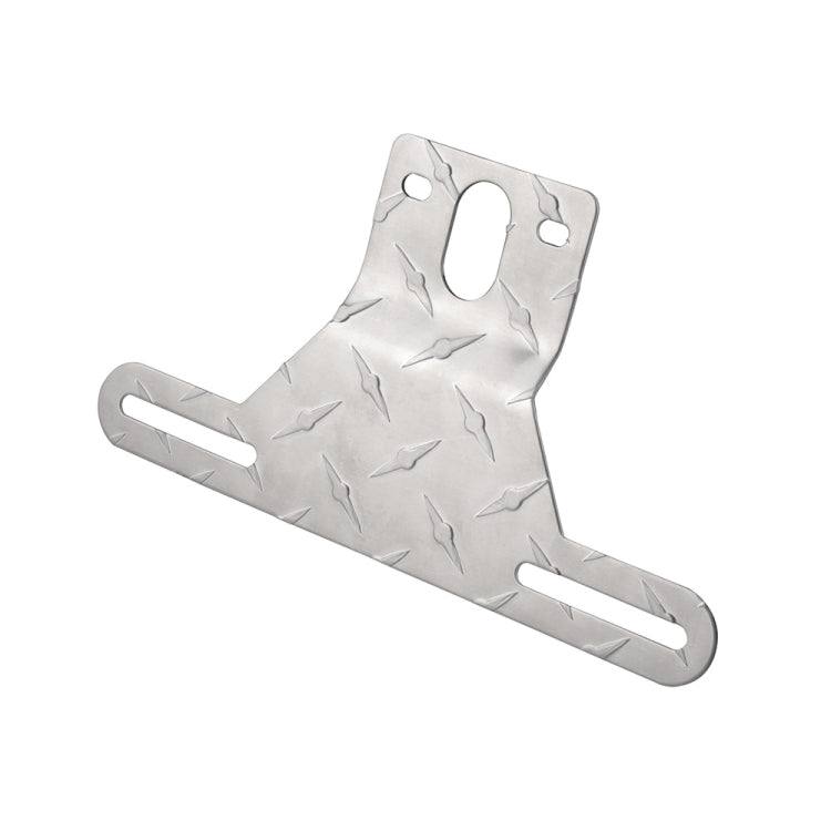 Aluminum trailer license plate light bracket, silver star-pattern plate with mounting holes