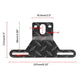 Aluminum license plate light bracket, 237mm x 76.6mm, with mounting holes and slot