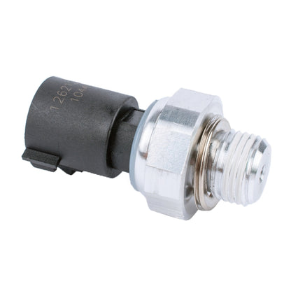 Black rubber connector with silver metal oil pressure sensor joint adaptor