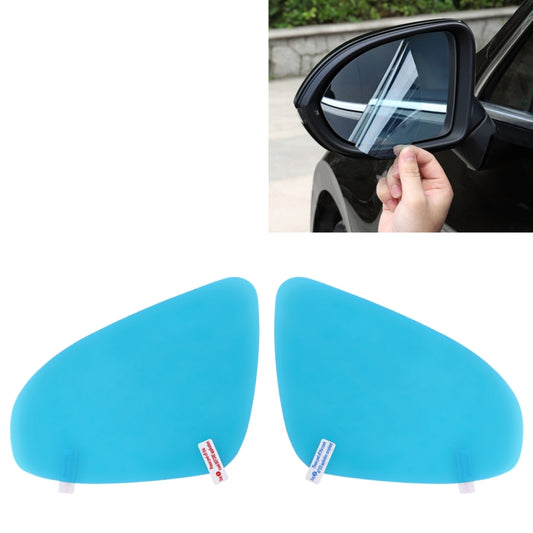 Rearview mirror protective film set, blue cut-to-fit panels for side mirror installation