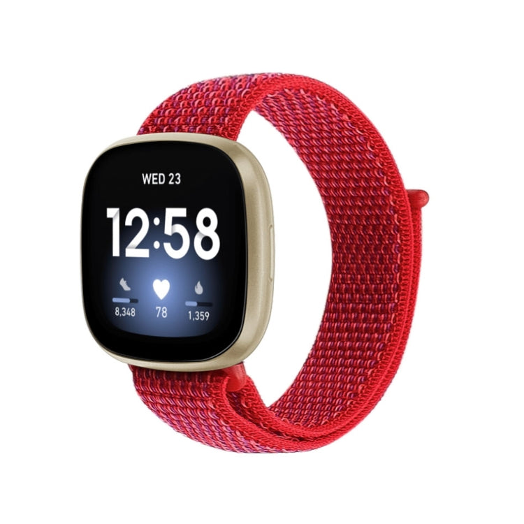 Nylon loop strap for Fitbit Versa 3, vibrant red loop band
