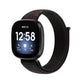 Nylon loop strap for Fitbit Versa 3, black loop band with textured weave