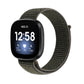 Olive green nylon loop smartwatch replacement strap with woven texture