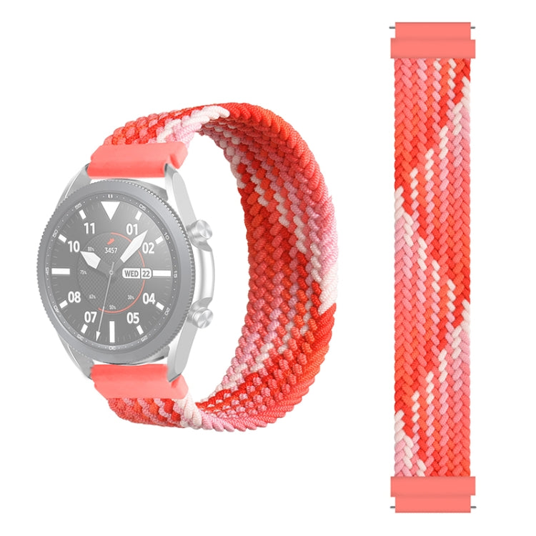 Woven nylon watch replacement strap in coral and pink chevron