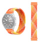 Woven nylon watch replacement strap in orange and yellow chevron pattern