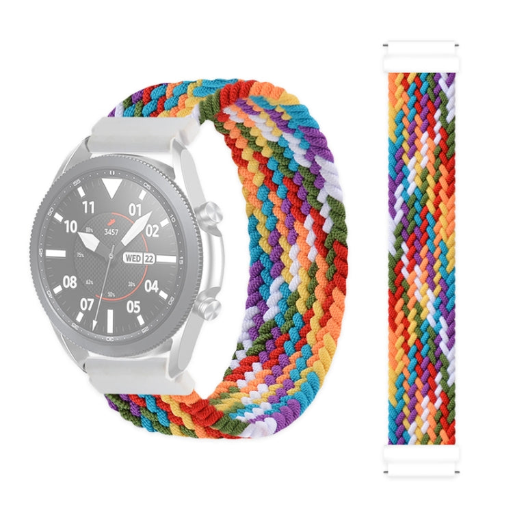 Woven nylon watch replacement strap with multicolor zigzag knit weave