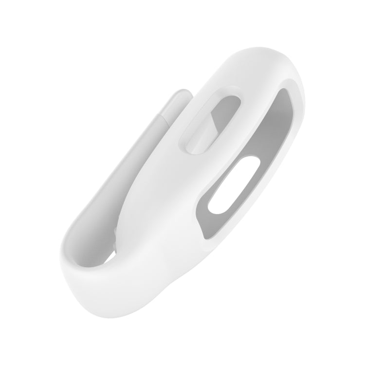 Silicone protective clip case cover for Fitbit Inspire 2, white angled view