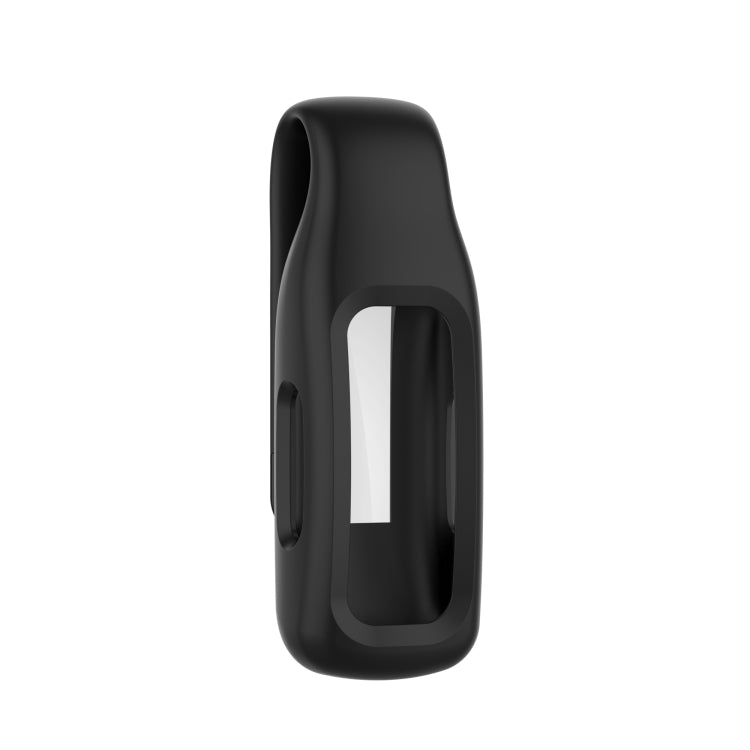 Black silicone clip case cover for Fitbit Inspire 2 with open display window