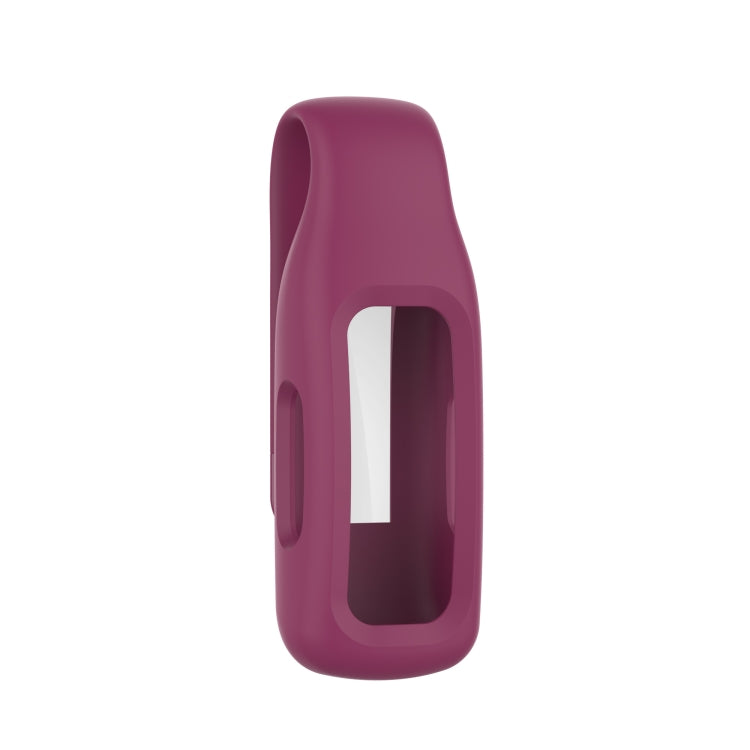 Rose purple silicone clip case cover for Fitbit Inspire 2 with open display window