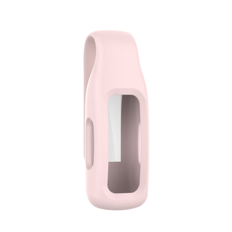 Light pink silicone clip case cover for Fitbit Inspire 2 with open display window