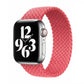 Woven nylon watch band for Apple Watch, light pink, single-loop braided texture.