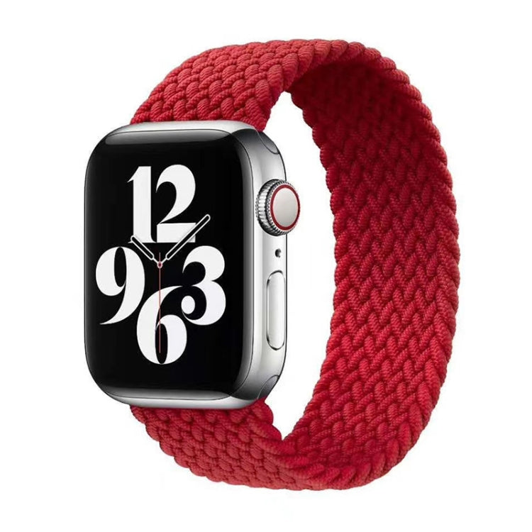 Woven nylon watch band for Apple Watch, red.