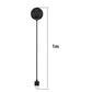 1 m black charging cable with round magnetic dock and USB-A connector