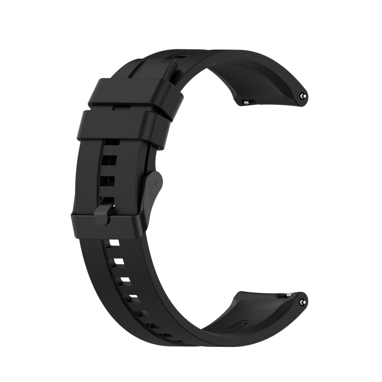 Black silicone watch strap with black buckle for Huawei Watch GT 2 42mm