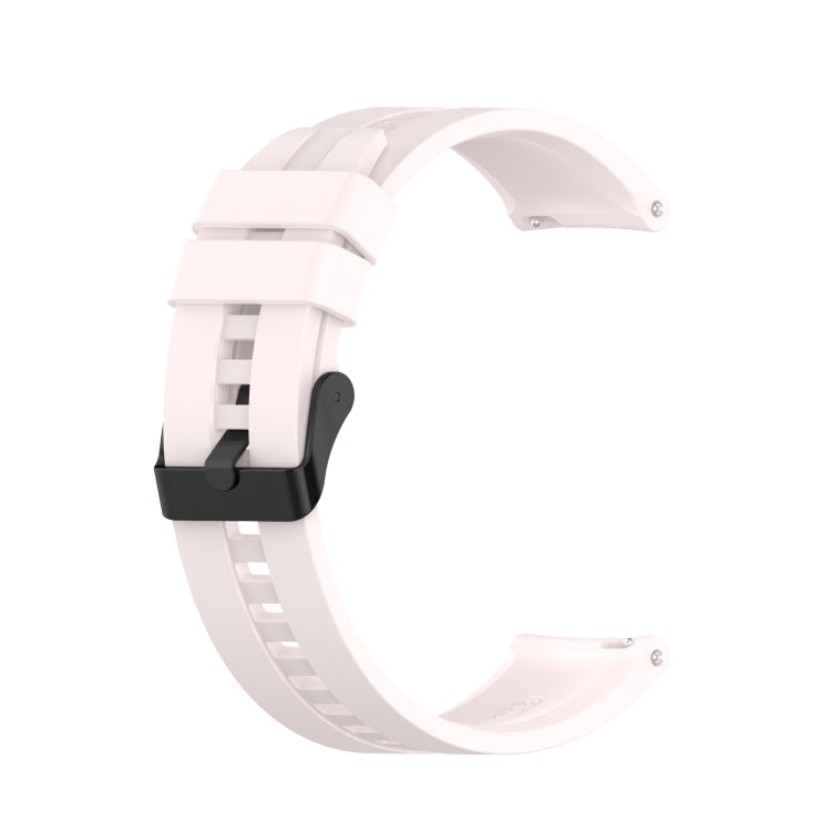 White silicone watch strap with black buckle for a 42mm smartwatch