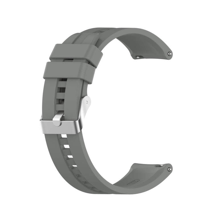 Grey silicone watch strap with silver buckle for Huawei Watch GT 2 42mm
