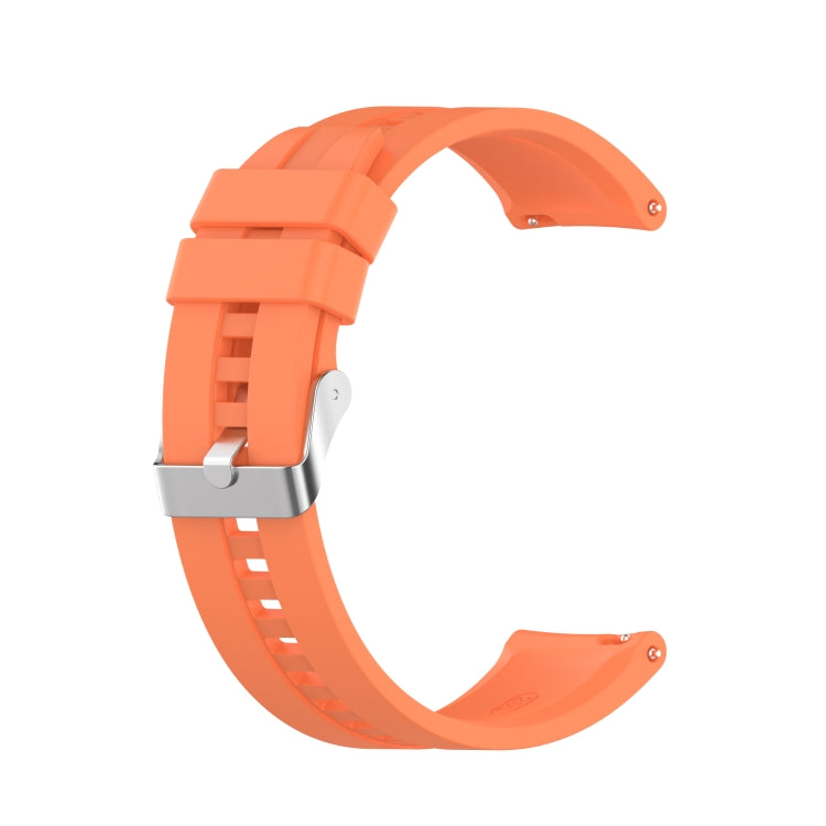 Vibrant orange silicone watch strap with silver buckle for Huawei Watch GT 2 42mm
