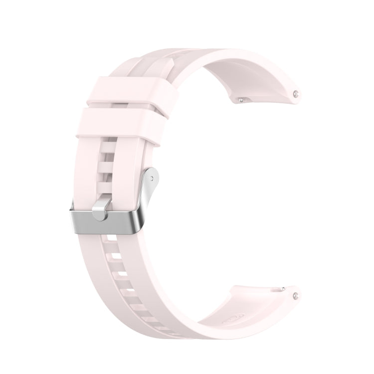 White silicone watch strap with silver buckle for a 42mm smartwatch