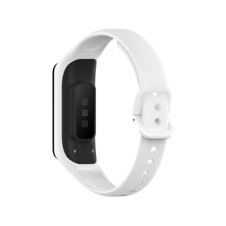 White silicone watch strap with fitness tracker and sensor area for Galaxy Fit 2