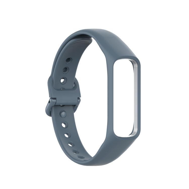 Dark grey silicone watch strap with adjustable holes and buckle for Galaxy Fit 2