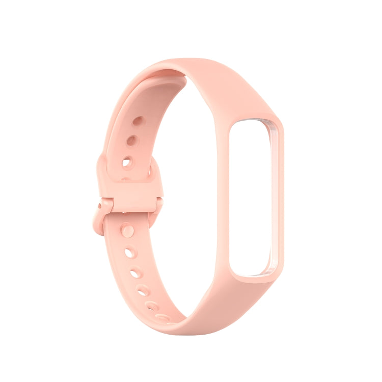 Pink silicone watch strap with adjustable holes and buckle for Galaxy Fit 2