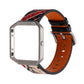 Replacement Fitbit Blaze watch strap, black with red pattern and orange backing