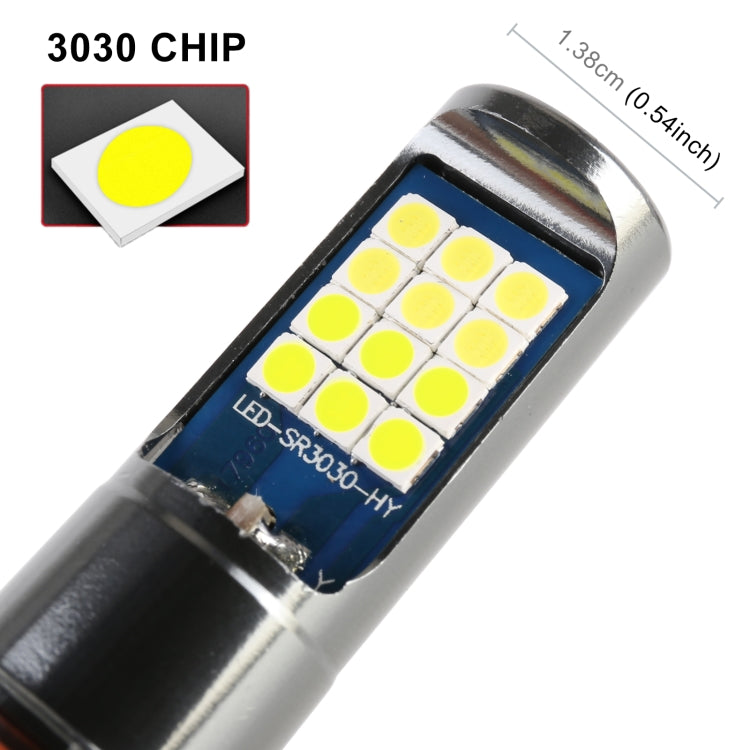 Car LED fog light bulb close-up of 3030 chip LED array on lens cover