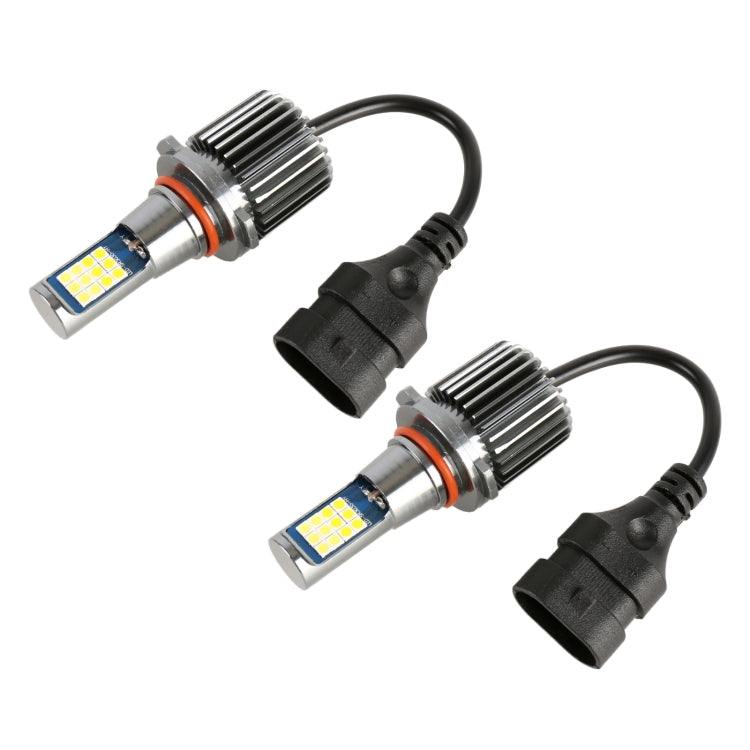 Car fog light LED bulb set showing two bulbs with black sockets and cables