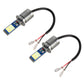Car fog light LED bulbs with silver drivers and red wire connectors, two-pack