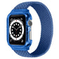 Woven replacement watch strap with frame for Apple Watch, blue band
