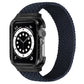 Woven replacement watch strap with frame, black, for Apple Watch
