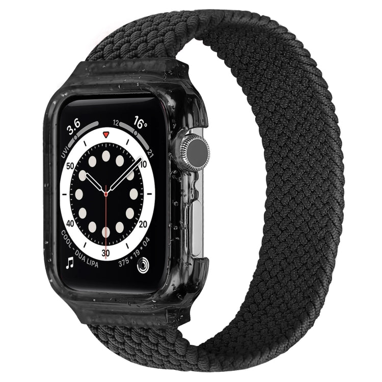 Black woven watch strap with protective frame for Apple Watch