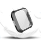 Black TPU watch case angled view with clear screen window and protective corners