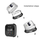 Black TPU watch case parts with clear screen cover shown during installation