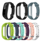 Assorted color silicone replacement wrist straps set with metal clasp and holes.