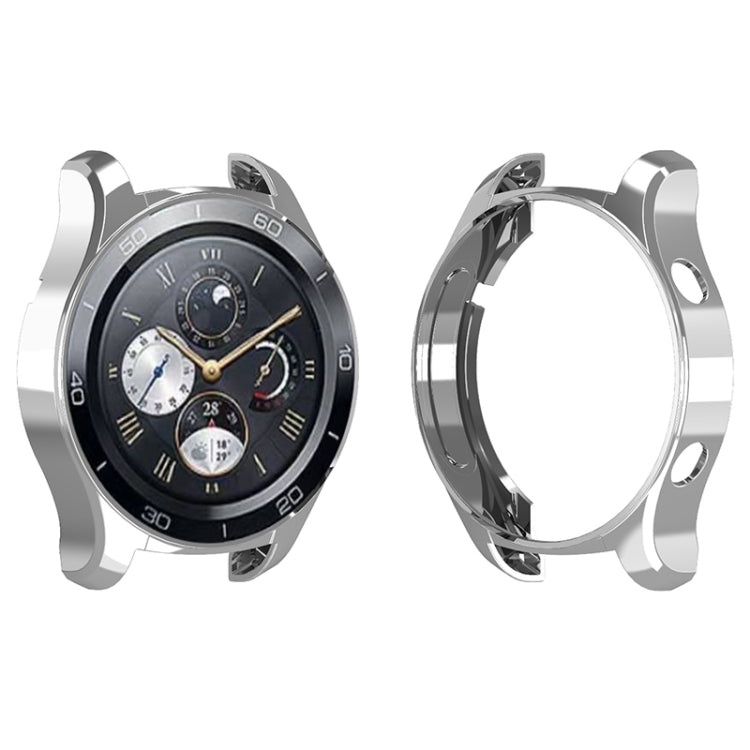 Silver TPU protective watch case with open bezel and side cutouts for Huawei GT 42mm